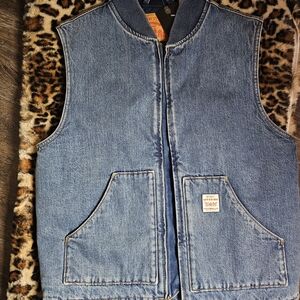 Levi's Light Blue Denim Vest with Quilted Lining